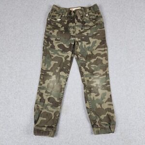 Levis Jogger Pants Boys 7 Green Camouflage Utility Drawstring Waist Tapered Leg
